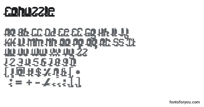 Fuente Fonuzzle - alfabeto, números, caracteres especiales