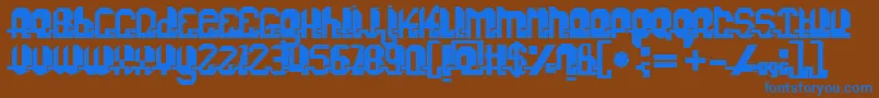 Fonuzzle Font – Blue Fonts on Brown Background