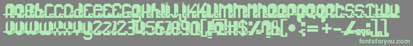 フォントFonuzzle – 灰色の背景に緑のフォント