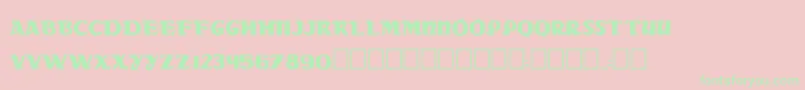 Dsradac-Schriftart – Grüne Schriften auf rosa Hintergrund