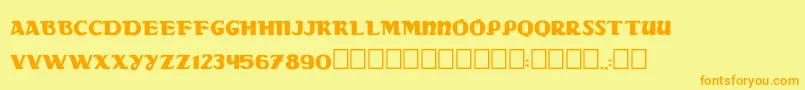 Dsradac Font – Orange Fonts on Yellow Background