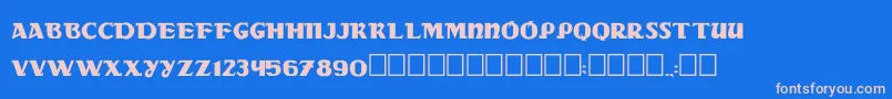 Dsradac Font – Pink Fonts on Blue Background
