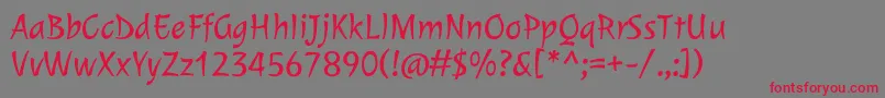 JuleeRegular Font – Red Fonts on Gray Background
