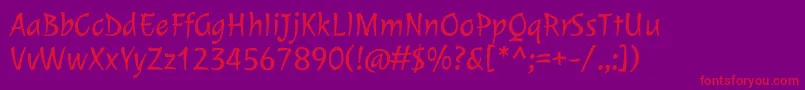 JuleeRegular Font – Red Fonts on Purple Background