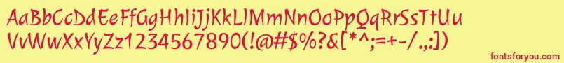 JuleeRegular Font – Red Fonts on Yellow Background