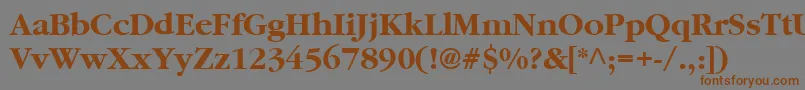 Garambフォントについての詳細 フォントGaramb – 茶色の文字が灰色の背景にあります。