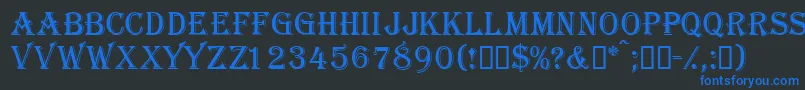 Gazettecapsssk Font – Blue Fonts on Black Background