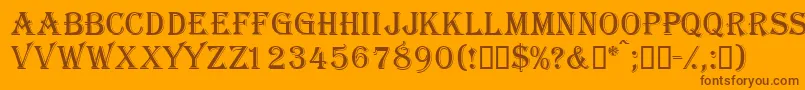 Gazettecapsssk Font – Brown Fonts on Orange Background