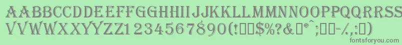 Gazettecapsssk Font – Gray Fonts on Green Background