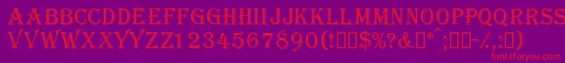 Gazettecapsssk Font – Red Fonts on Purple Background