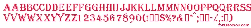 Gazettecapsssk Font – Red Fonts on White Background