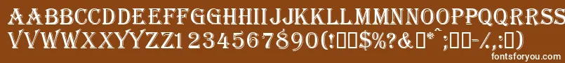 Gazettecapsssk Font – White Fonts on Brown Background