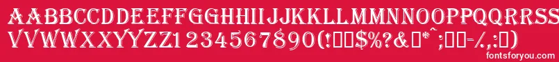 Шрифт Gazettecapsssk – белые шрифты на красном фоне