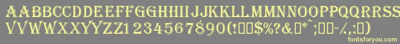 Gazettecapsssk Font – Yellow Fonts on Gray Background