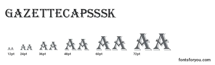 Размеры шрифта Gazettecapsssk