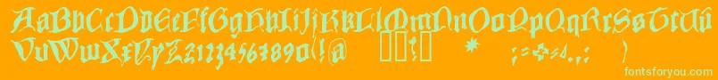 Cowboycaxton Font – Green Fonts on Orange Background