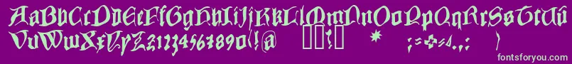 Cowboycaxton Font – Green Fonts on Purple Background