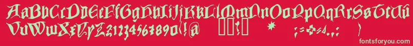 Cowboycaxton Font – Green Fonts on Red Background