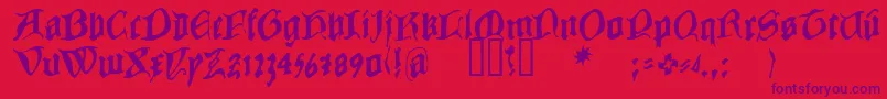 Cowboycaxton Font – Purple Fonts on Red Background