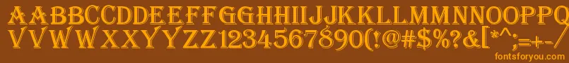 Stupido Font – Orange Fonts on Brown Background