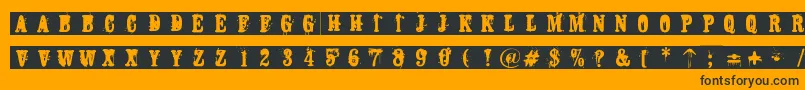 Abstemious Font – Black Fonts on Orange Background