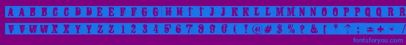 Abstemious Font – Blue Fonts on Purple Background