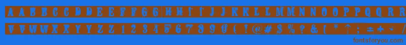 Abstemious Font – Brown Fonts on Blue Background