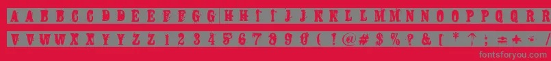 フォントAbstemious – 赤い背景に灰色の文字