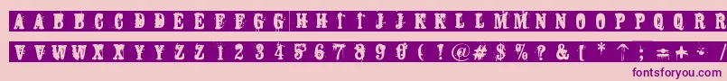 Abstemious-fontti – violetit fontit vaaleanpunaisella taustalla