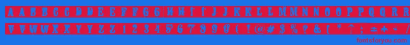 Abstemious Font – Red Fonts on Blue Background