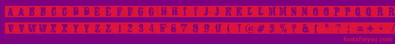 Abstemious-Schriftart – Rote Schriften auf violettem Hintergrund