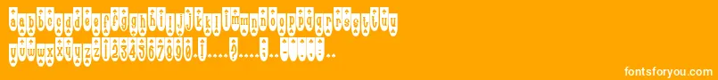 Popsp-Schriftart – Weiße Schriften auf orangefarbenem Hintergrund
