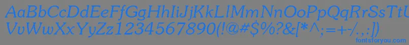 Souviei-Schriftart – Blaue Schriften auf grauem Hintergrund