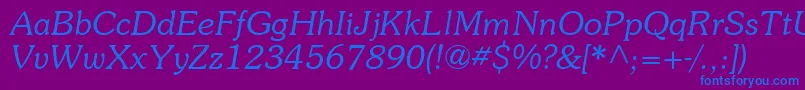 Souviei Font – Blue Fonts on Purple Background