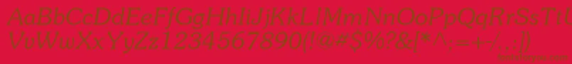 Souviei-Schriftart – Braune Schriften auf rotem Hintergrund