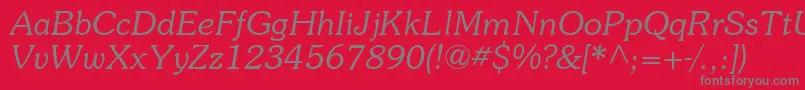 Souviei Font – Gray Fonts on Red Background