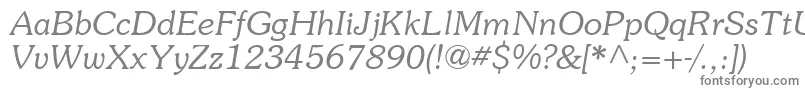 Souviei-fontti – harmaat kirjasimet valkoisella taustalla