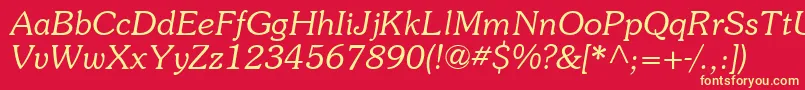 Souviei Font – Yellow Fonts on Red Background