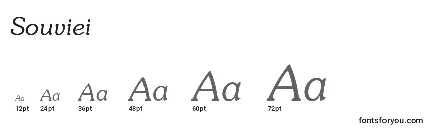 Размеры шрифта Souviei