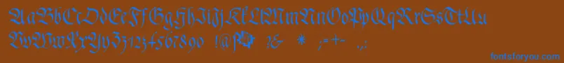 FrakturafonteriaSlim Font – Blue Fonts on Brown Background
