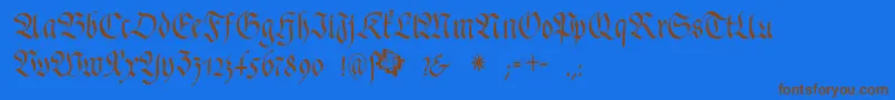 Шрифт FrakturafonteriaSlim – коричневые шрифты на синем фоне