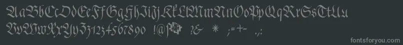FrakturafonteriaSlim Font – Gray Fonts on Black Background