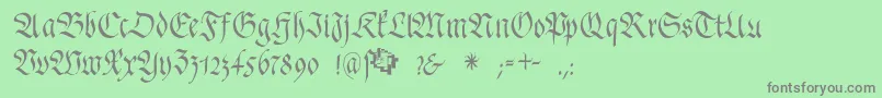 FrakturafonteriaSlim Font – Gray Fonts on Green Background