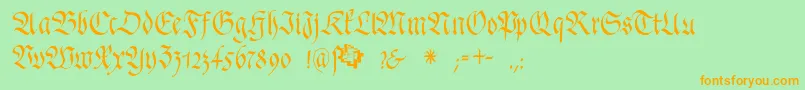 FrakturafonteriaSlim Font – Orange Fonts on Green Background