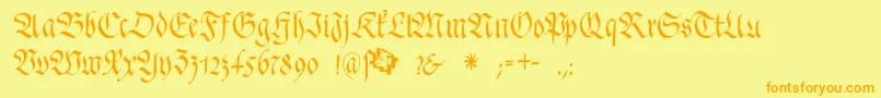 FrakturafonteriaSlim Font – Orange Fonts on Yellow Background