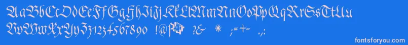 FrakturafonteriaSlim Font – Pink Fonts on Blue Background