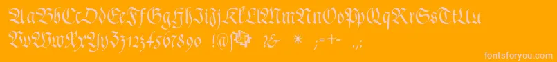 FrakturafonteriaSlim Font – Pink Fonts on Orange Background