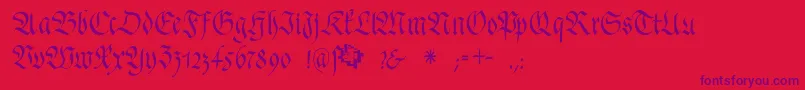 FrakturafonteriaSlim Font – Purple Fonts on Red Background