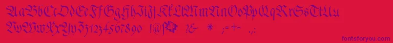 Шрифт FrakturafonteriaSlim – фиолетовые шрифты на красном фоне