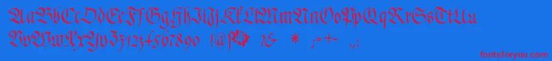 fuente FrakturafonteriaSlim – Fuentes Rojas Sobre Fondo Azul